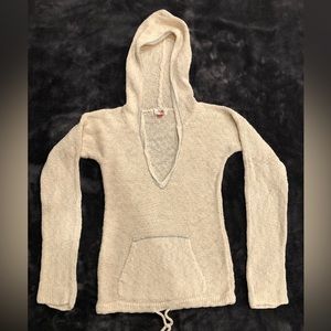 Old Navy Hoodie Sweater, Cream with Silver shimmer thread, size S